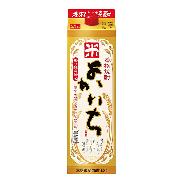 ＼18･19･20日は感謝デー全品★P3倍／ よかいち 米焼酎 25度 1800mlパック×1ケース（6本）《006》