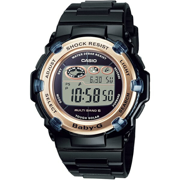 【エントリーで最大100％ポイントバックCP!!】国内正規品 CASIO BABY-G カシオ ベビーG 電波ソーラー デジタルモデル ブラック&times;ゴールド レディース腕時計 BGR-3003U-1JF｜BIG BOYS 11,766円