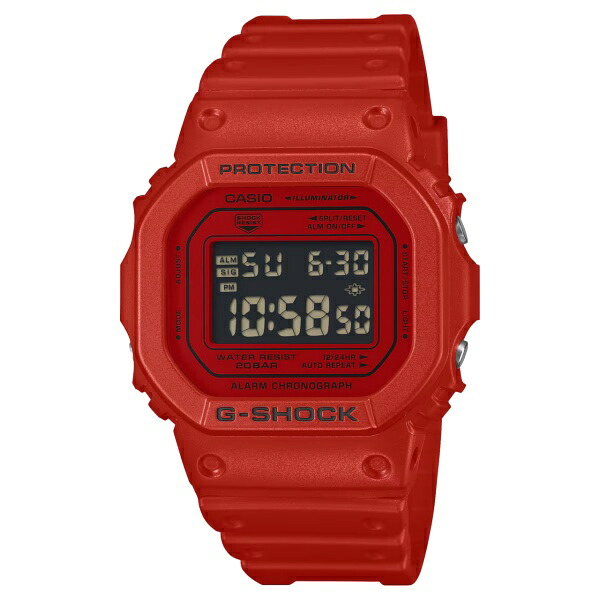 【ポイントバックCP】国内正規品 CASIO G-SHOCK カシオ Gショック ICONIC RED デジタル ショックレジスト 20気圧防水 メンズ腕時計 DW-5600RRB-4JF