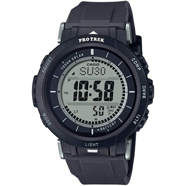【エントリーで最大100％ポイントバックCP!!】国内正規品 CASIO PRO TREK カシオ プロトレック デジタル デュラソフトバンド タフソーラー ブラック メンズ腕時計 PRG-30-1JF｜BIG BOYS