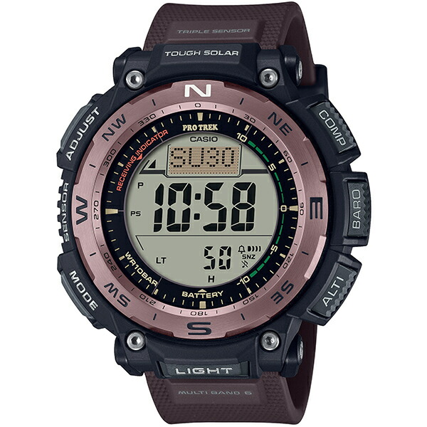【ポイントバックCP】【ラッピング無料対象商品】国内正規品 CASIO PRO TREK カシオ プロトレック 電波ソーラー バイオマスプラスチック ブラウン メンズ腕時計 PRW-3400Y-5JF