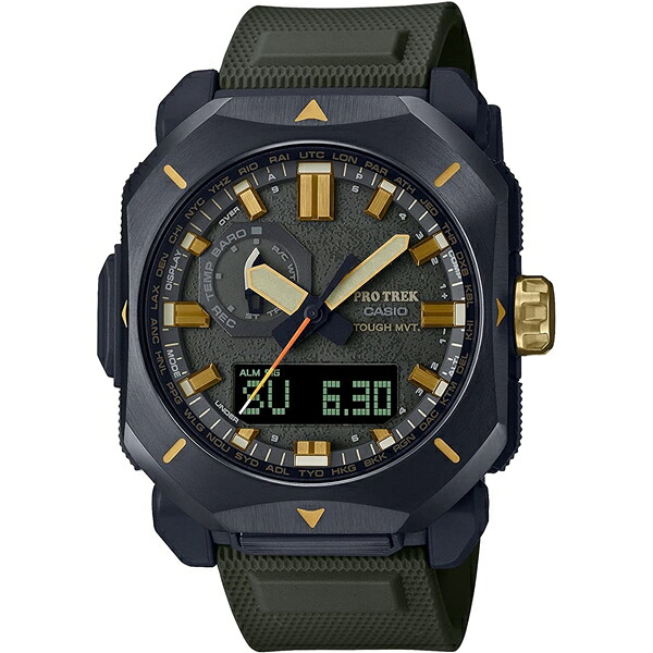 【ポイントバックCP】【ラッピング無料対象商品】国内正規品 CASIO PRO TREK カシオ プロトレック 電波ソーラー マルチバンド6 エコ素材 グリーン メンズ腕時計 PRW-6900Y-3JF