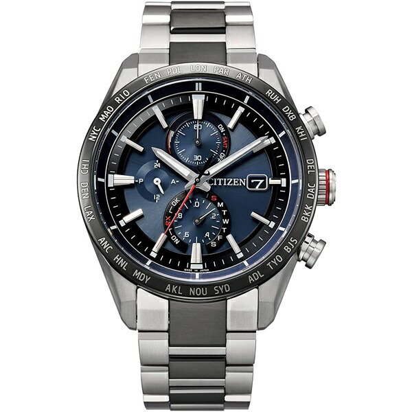 【ポイントバックCP】【ラッピング無料対象商品】CITIZEN ATTESA シチズン アテッサ ACT Line シルバー ブラック メンズ腕時計 AT8186-51L