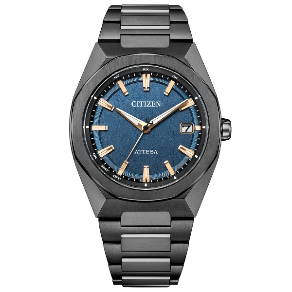 【ポイントバックCP】【人気商品】CITIZEN ATTESA シチズン アテッサ ACT Line ブラックチタンシリーズ 電波時計 エコドライブ 八角形 メンズ腕時計 CB3045-61L