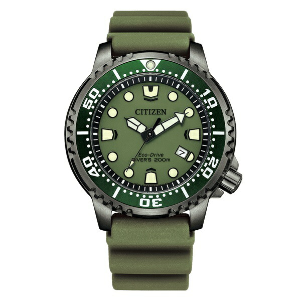 【ポイントバックCP】【ラッピング無料対象商品】CITIZEN PRO MASTER シチズン プロマスター MARINEシリーズ ダイバーズウォッチ エコドライブ グリーン メンズ腕時計 BN0157-11X