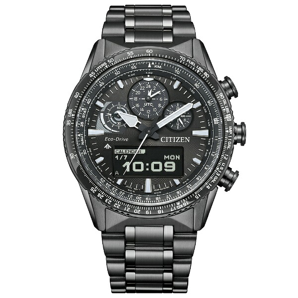 【ポイントバックCP】【ラッピング無料対象商品】CITIZEN PRO MASTER シチズン プロマスター SKYシリーズ エコドライブ 20気圧防水 MIP液晶 メンズ腕時計 JV2005-58E
