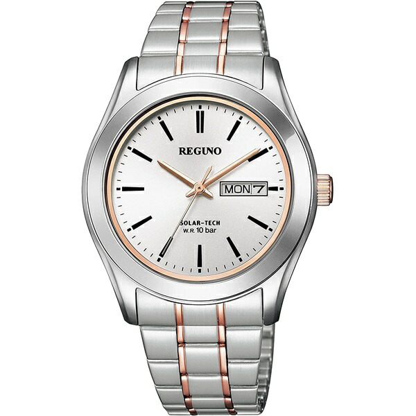 【ポイントバックCP】【ラッピング無料対象商品】CITIZEN REGUNO シチズン レグノ ペア ソーラーテック シルバー メンズ腕時計 KM1-237-91