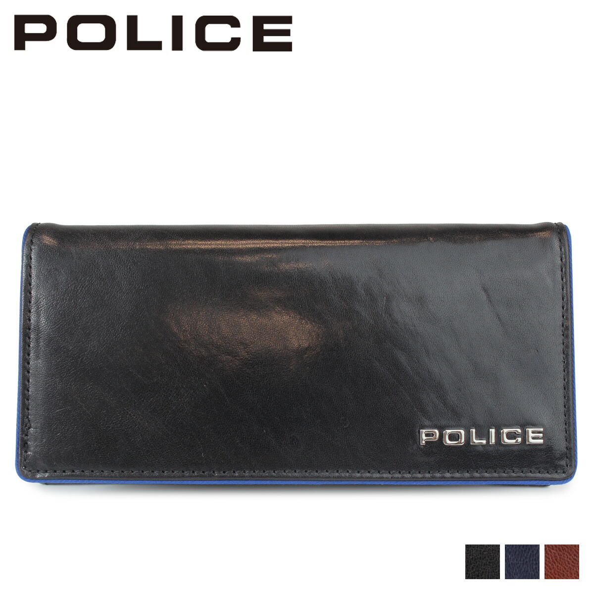 POLICE TERAIO LONG WALLET ポリス 財布 長財布 メンズ レザー ブラック ネイビー ダーク ブラウン 黒 PA-70002