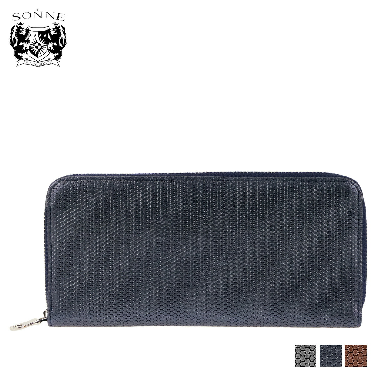 SONNE CHIP STAR LONG WALLET ゾンネ 財布 長財布 メンズ ラウンドファスナー グレー ネイビー ブラウン SOI001A