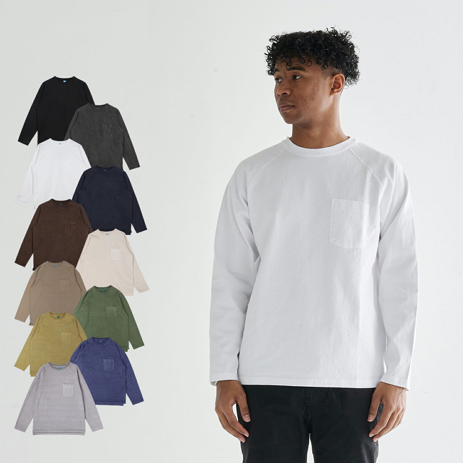 Good On LS HVY RAGLAN PK TEE グッドオン Tシャツ 長袖 ロンT カットソー メンズ レディース Uネック ブラック ホワイト グレー ネイビー ブラウン 黒 白 GOLT1805