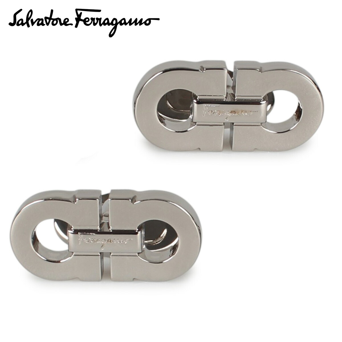 新品・未使用　Salvatore Ferragamo シルバー カフリンクス Gancini cufflinks - Men | Ferragamo
