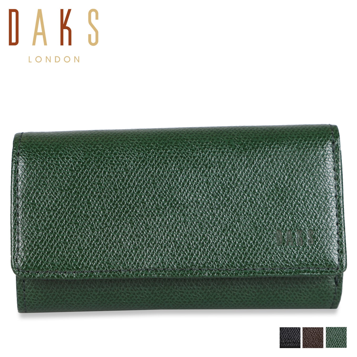 DAKS KEY CASE ダックス キーケース メンズ 5連 小銭入れ付き L字ファスナー ブラック ブラウン グリーン 黒 DP34810 10,296円