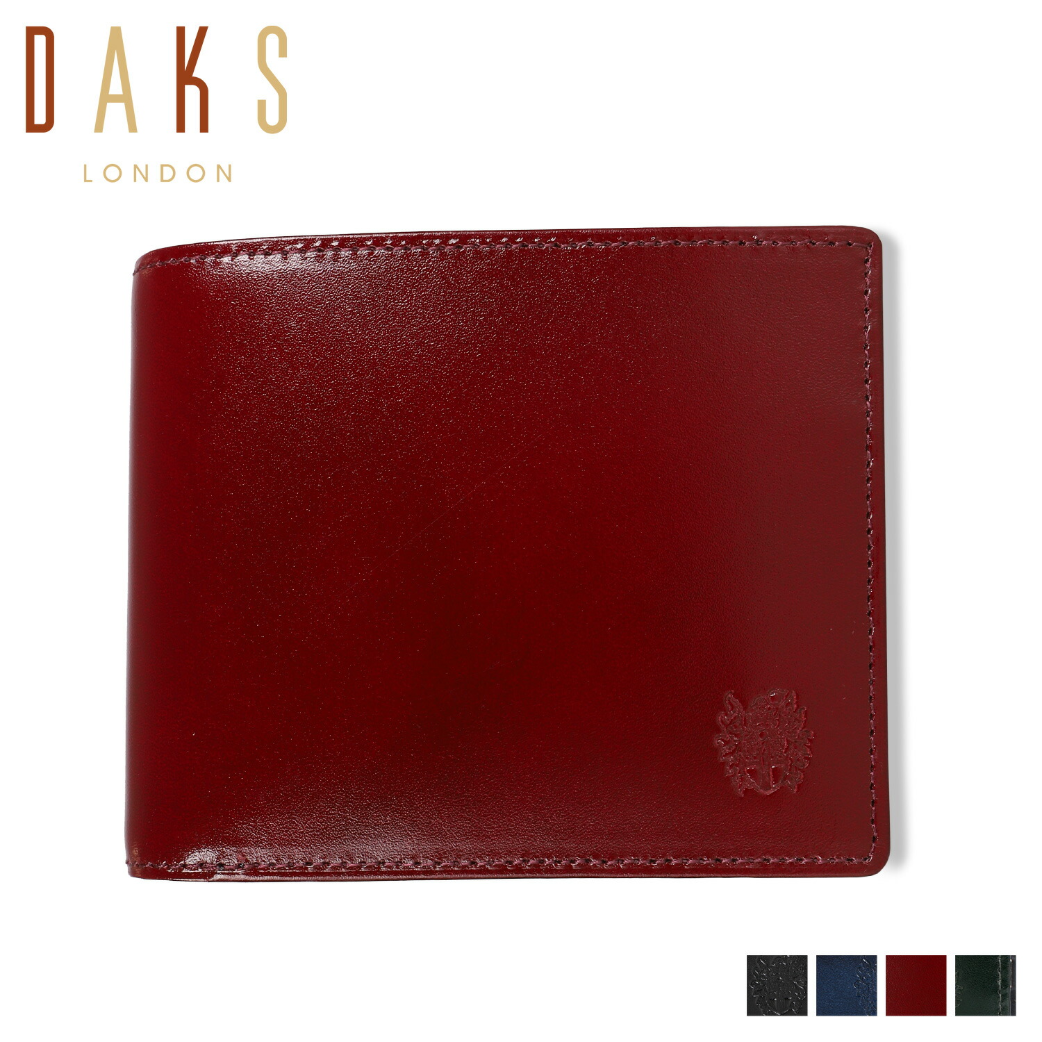 DAKS WALLET ダックス 二つ折り財布 メンズ 本革 ブラック ネイビー ワイン レッド グリーン 黒 DP38218