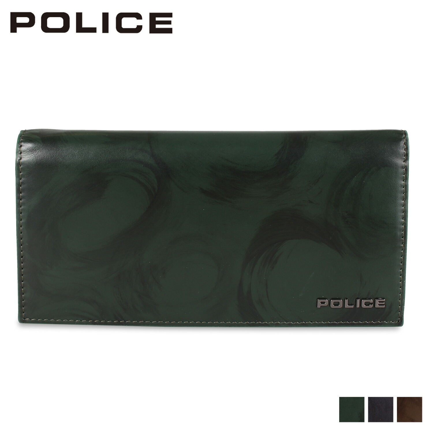 【最大1000円OFFクーポン】 POLICE SPAZZOLA LONG WALLET ポリス 長財布 メンズ 本革 ダーク ネイビー ブラウン グリーン PA-70503｜Findoriy