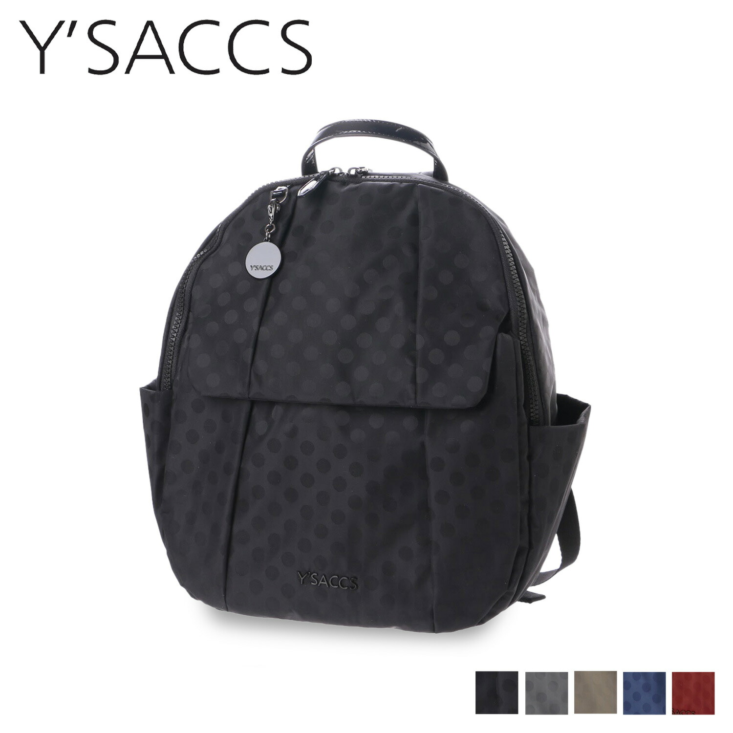 【最大1000円OFFクーポン】 Y’SACCS POLKA DOTS イザック リュック バッグ バックパック レディース 撥水 ブラック グレー グレージュ ネイビー ブラウン ワイン 黒 Y71-03-05|Findoriy