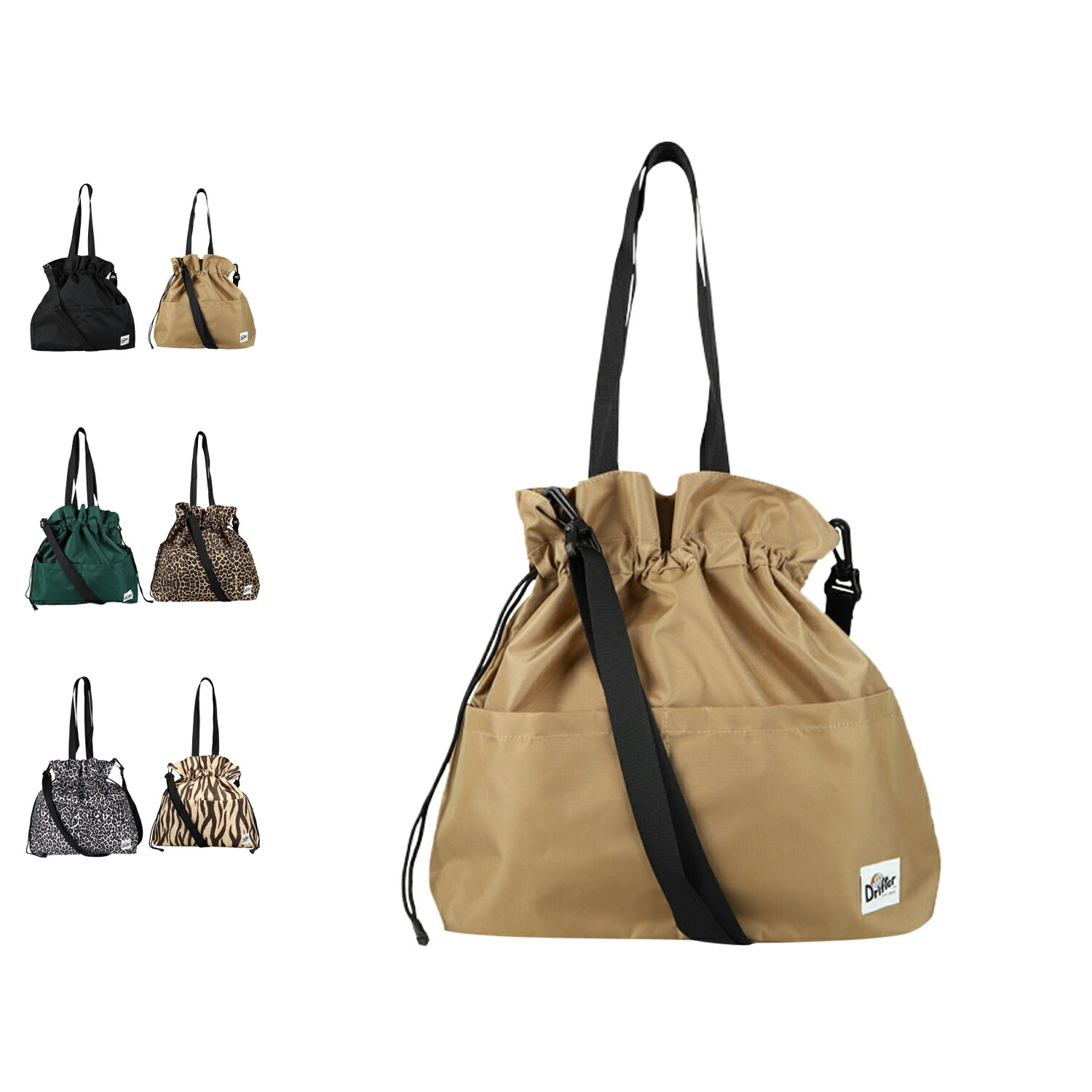 Drifter SQUEEZE SACK ドリフター ショルダーバッグ トートバッグ メンズ レディース 斜めがけ ブラック ベージュ グリーン レオパード 黒 DFV1670