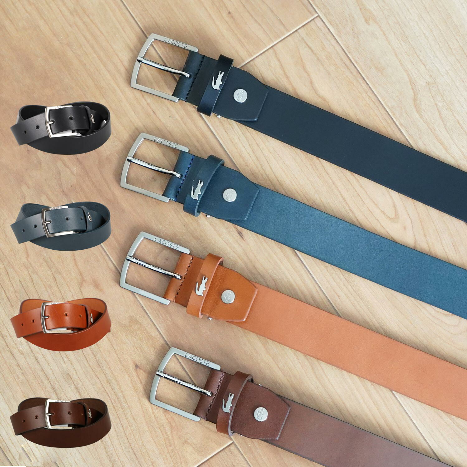 LACOSTE BELT ラコステ ベルト レザーベルト メンズ 本革 ブラック ネイビー ブラウン 黒 LB82580