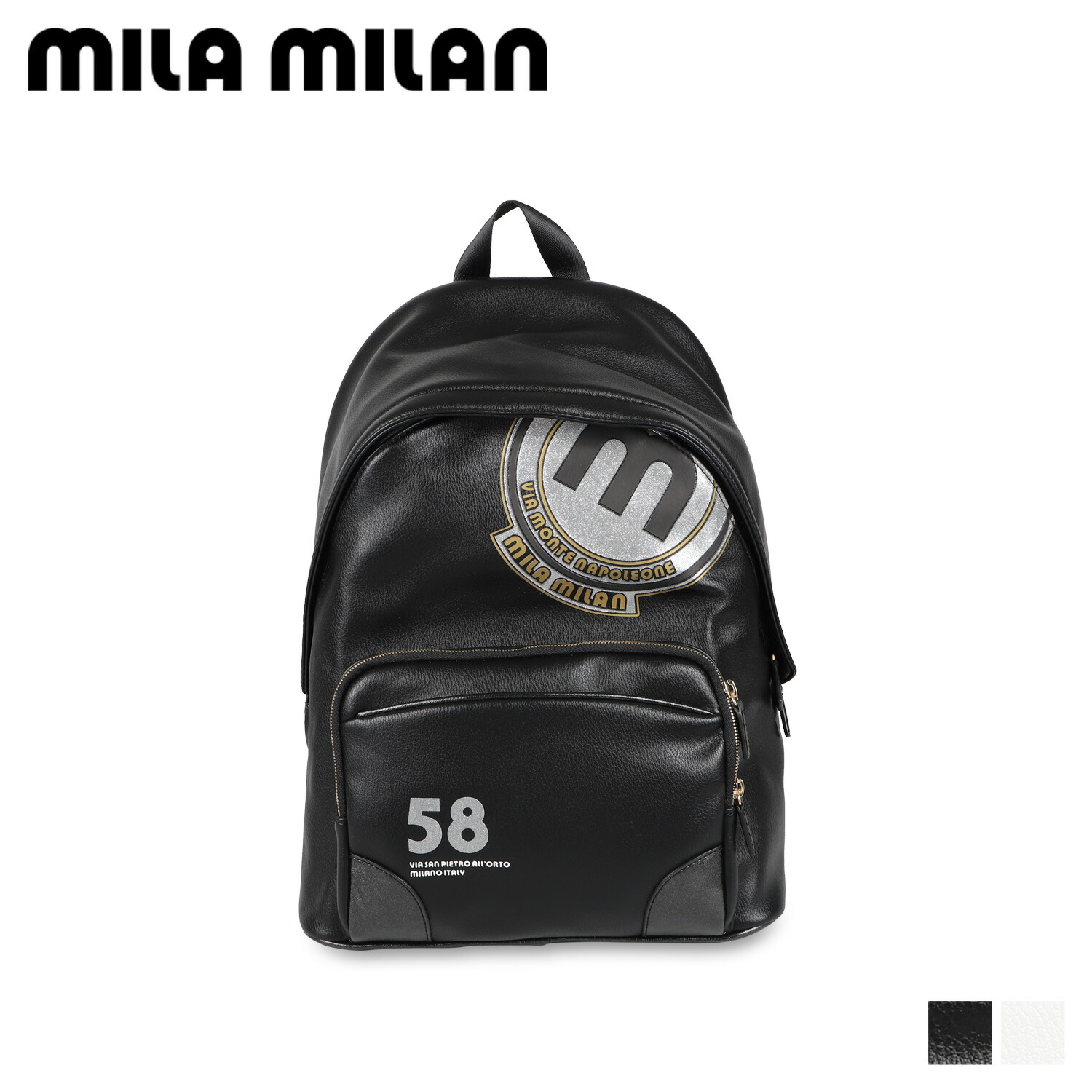 【最大1000円OFFクーポン】 mila milan BABYLA RUCKSACK ミラ・ミラン リュック バックパック バッグ バビラ メンズ レディース 撥水 大容量 ブラック ホワイト 黒 白 251701|Findoriy