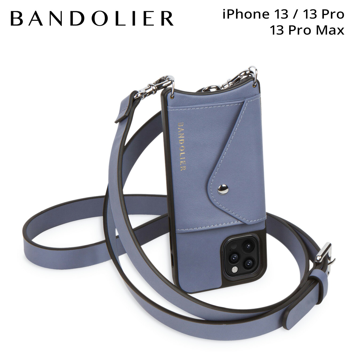 BANDOLIER HAILEY SIDE SLOT BLUE SMOKE バンドリヤー iPhone 13 13Pro iPhone 13 Pro Max ケース スマホケース 携帯 ショルダー アイフォン ヘイリー サイド スロット ブルー スモーク メンズ レディース ブルー 14HAI 母の日