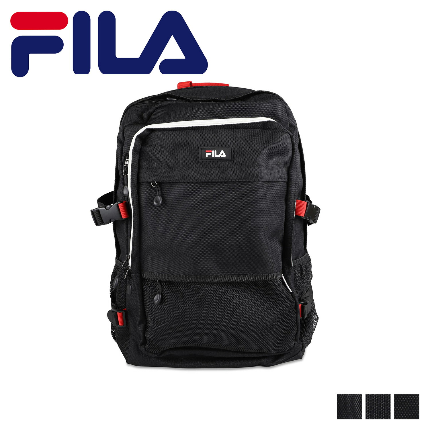 FILA BACKPACK フィラ プレジオ リュック バッグ バックパック メンズ レディース 35L 撥水 大容量 ブラック 黒 7748 母の日