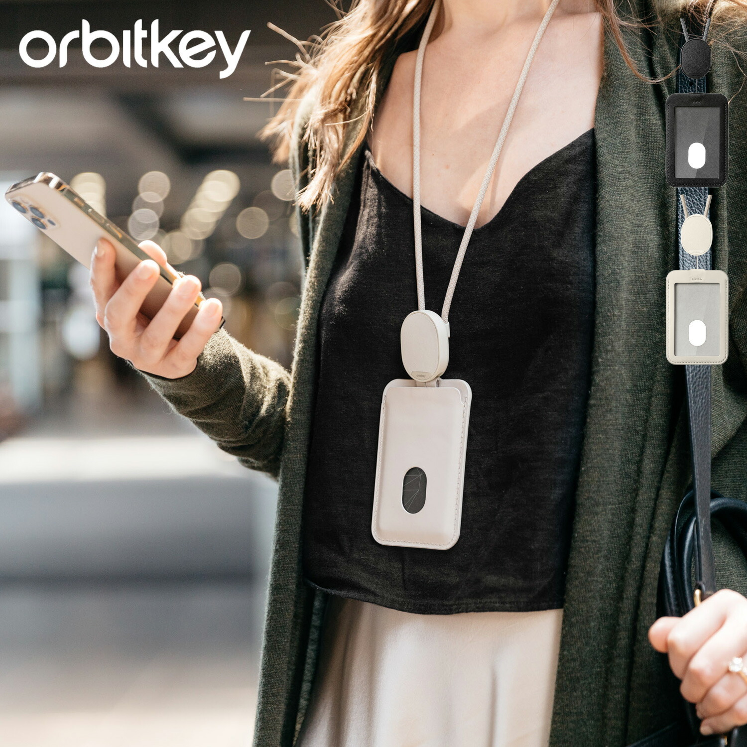 Orbitkey ID CARD HOLDER オービットキー カードケース カードホルダー メンズ レディース スリム 薄型 本革 ブラック ベージュ 黒 WCLA-BLK-202