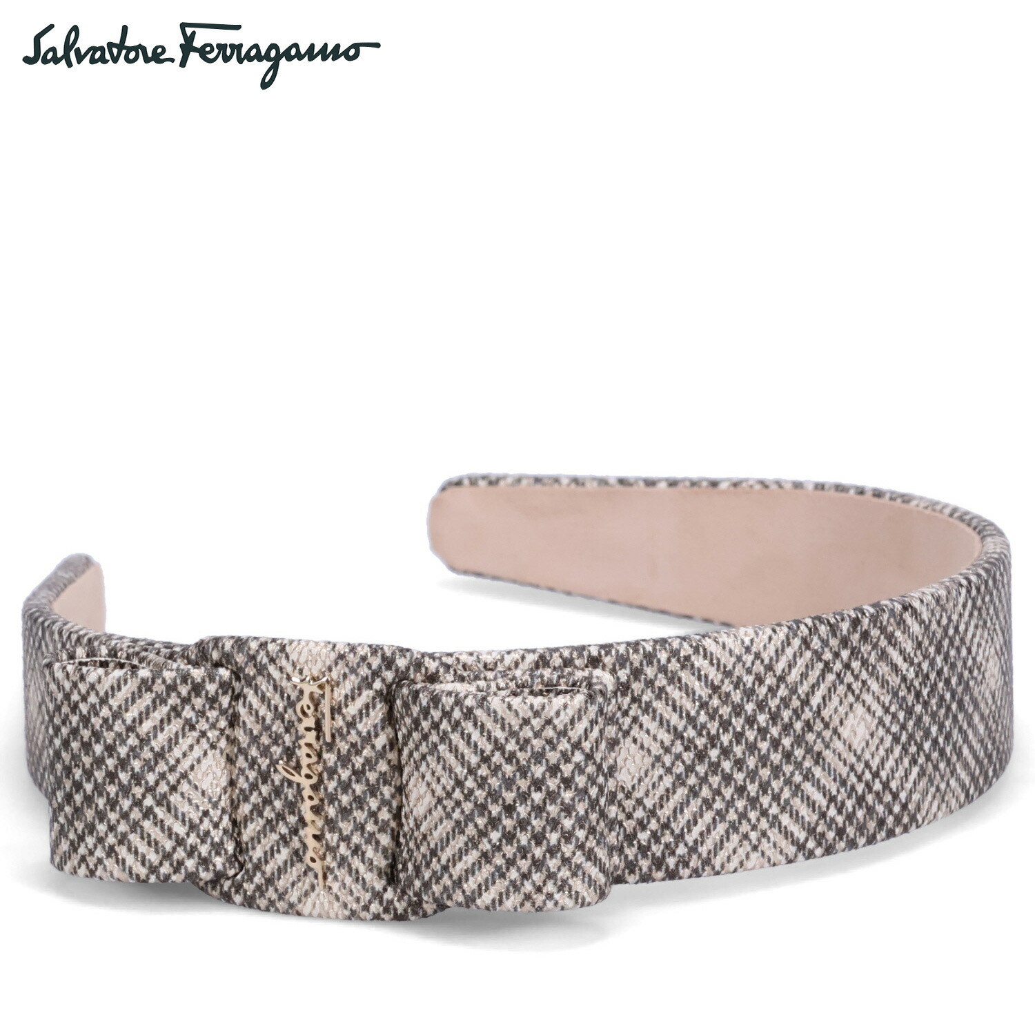 新品　Salvatore Ferragamo カチューシャ　チェック　千鳥柄 楽天市場】Salvatore Ferragamo フェラガモ カチューシャ ヘア
