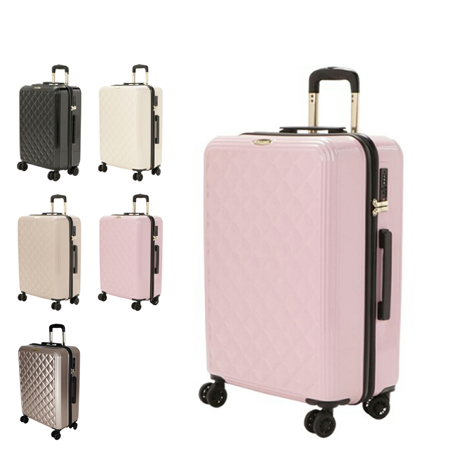 セシルマクビー/QUILT CALLYCASE/Sサイズ/ホワイト QUILT CARRY CASE/Sサイズ｜バッグ｜CECIL McBEE(セシルマクビー
