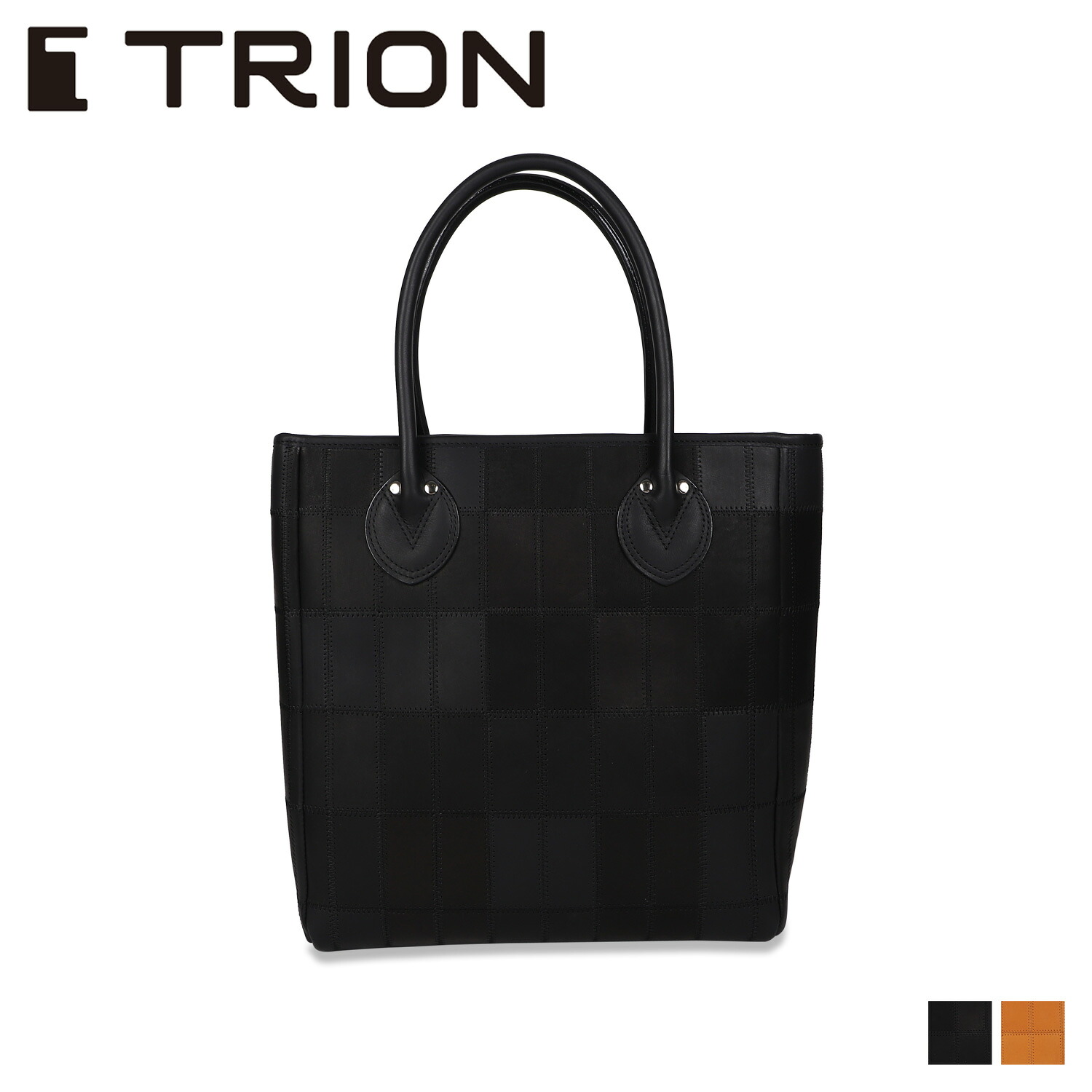 TRION TOTE トライオン バッグ トートバッグ メンズ レディース パネルレザー 縦型 ブラック ブラウン 黒 DPC250 母の日