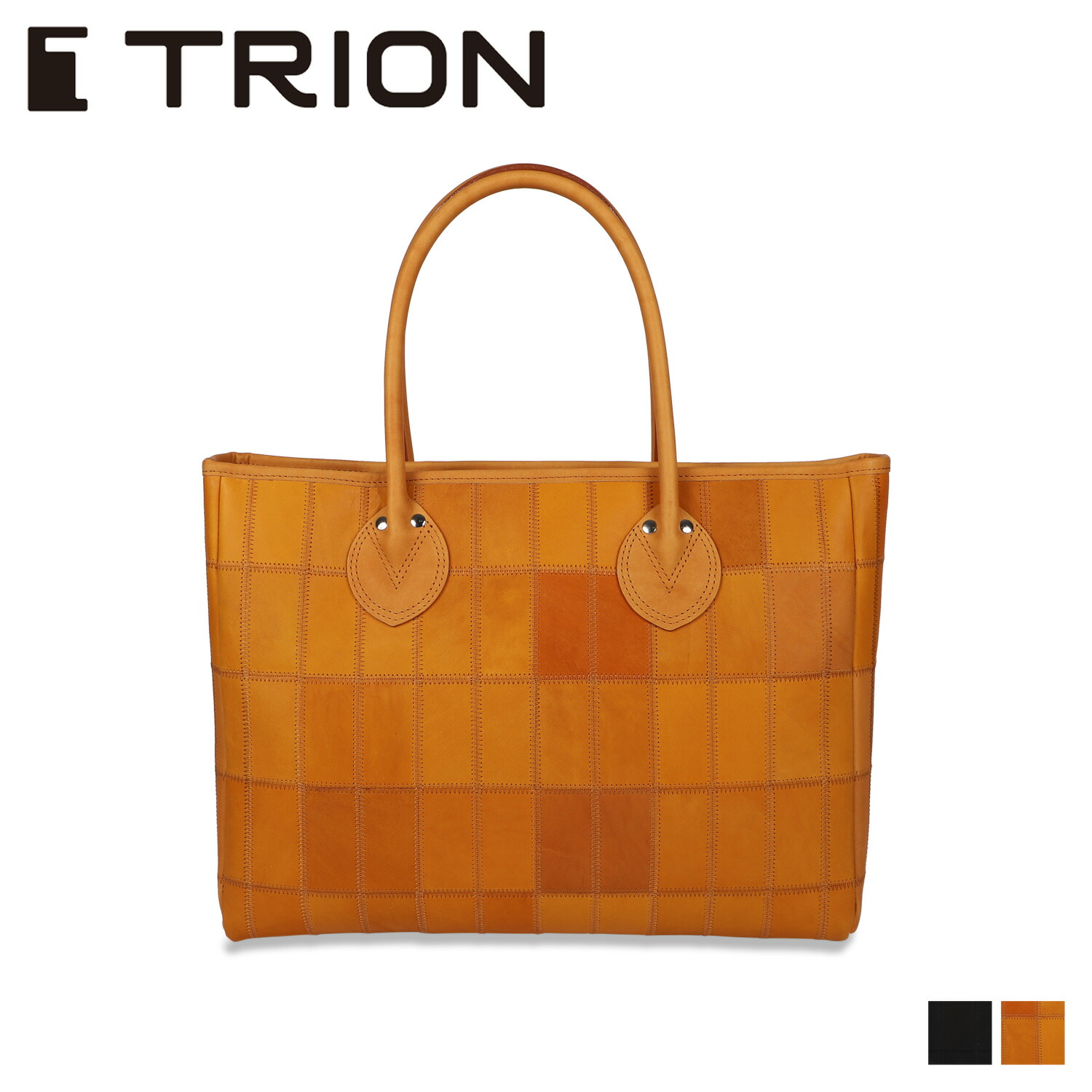 TRION TOTE トライオン バッグ トートバッグ メンズ レディース パネルレザー 横型 ブラック ブラウン 黒 DPC260 母の日