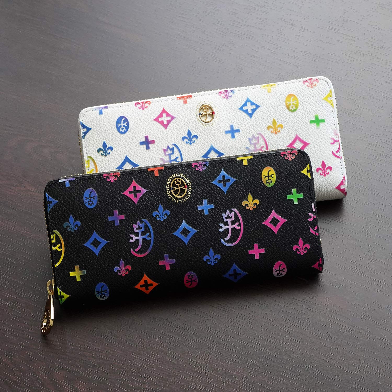 【最大1000円OFFクーポン】 CASTELBAJAC LONG WALLET カステルバジャック 財布 長財布 ジェルマン メンズ レディース ラウンドファスナー 本革 モノグラム ブラック ホワイト 黒 白 63615｜Findoriy 18,612円