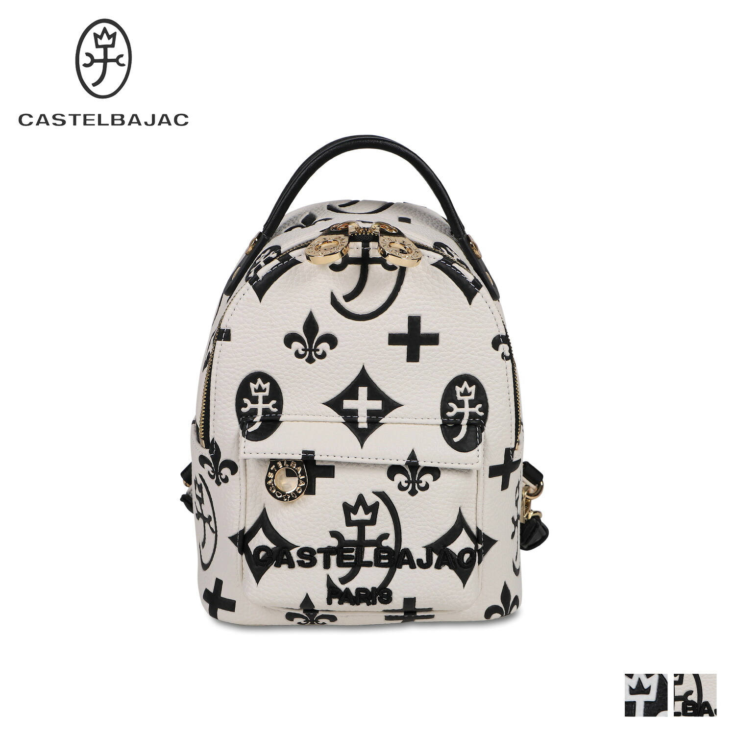 CASTELBAJAC MINI RUCKSACK カステルバジャック バッグ リュック バックパック クレア メンズ レディース モノグラム ブラック ホワイト 黒 白 68732 母の日 15,048円
