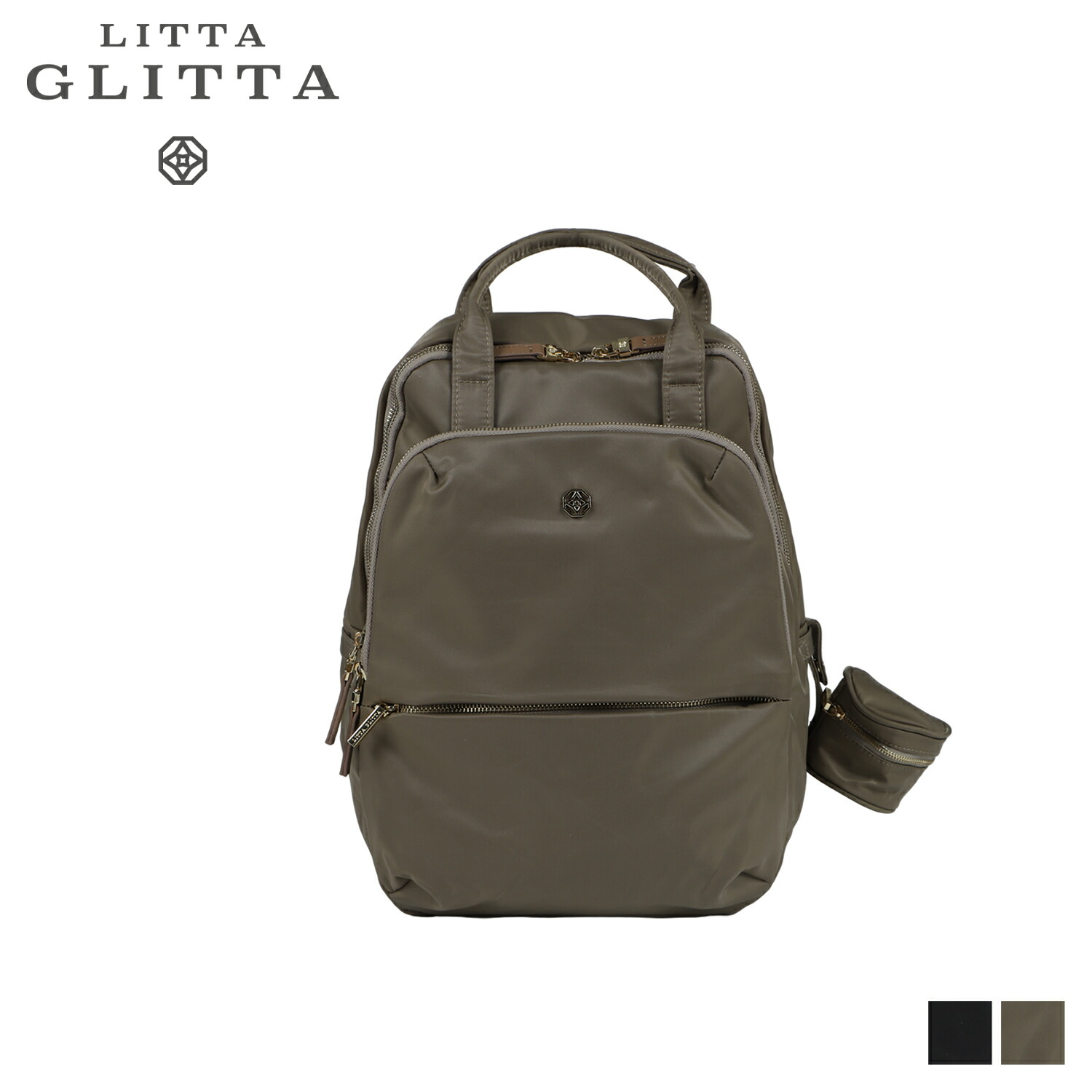【最大1000円OFFクーポン】 LITTA GLITTA PIXIE B BAG リッタグリッタ リュック マザーズリュック ママバッグ バックパック レディース 15.3L おしゃぶりポーチ付 ブラック ブラウン 黒|Findoriy