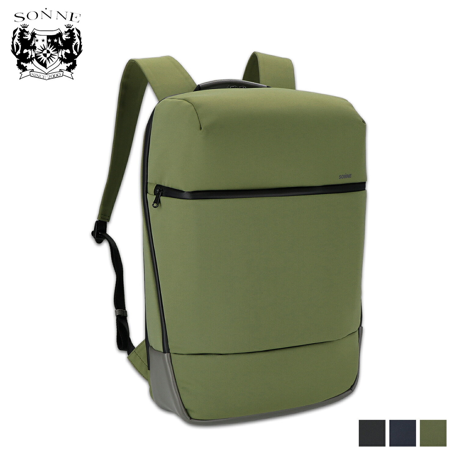 SONNE BAG PACK ゾンネ リュック バッグ バックパック メンズ 21L 大容量 撥水 ブラック ネイビー カーキ 黒 SOSL002