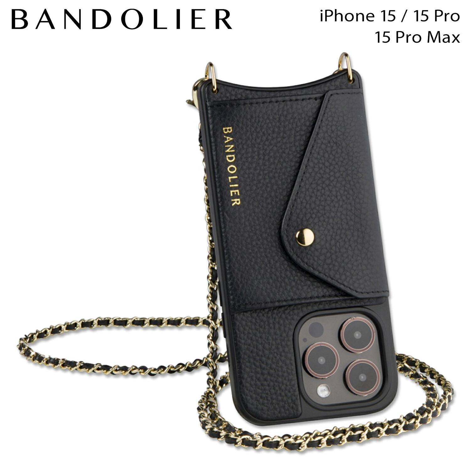BANDOLIER LILY GOLD BANDOLET SET バンドリヤー iPhone15 15Pro iPhone 15 Pro Max スマホケース スマホショルダー 携帯 アイフォン リリー ゴールド バンドレット セット メンズ レディース ブラック 黒 14LIL 母の日