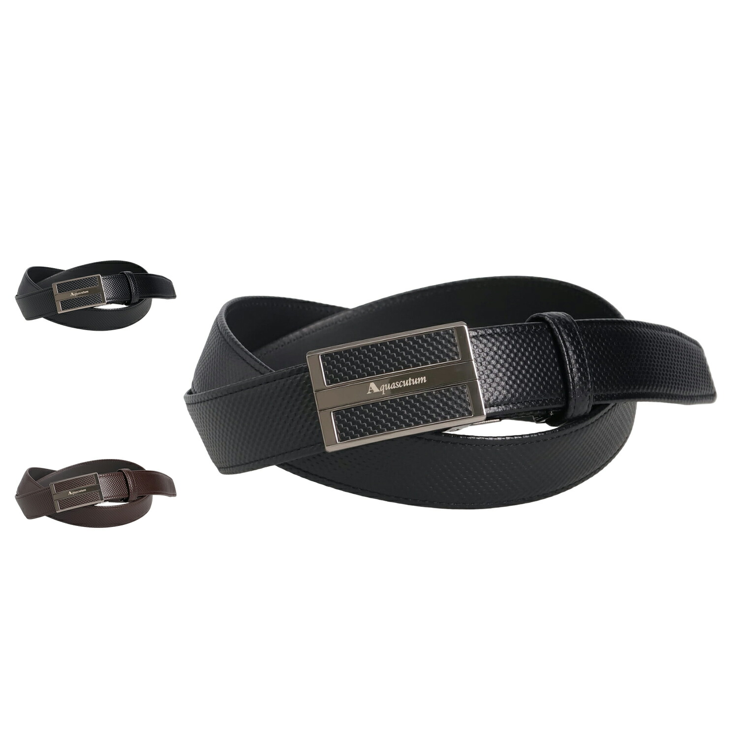 【最大1000円OFFクーポン】 AQUASCUTUM LEATHER BELT アクアスキュータム ベルト レザーベルト メンズ 本革 ビジネス バックル ブラック ブラウン 黒 AQB-00321｜Findoriy