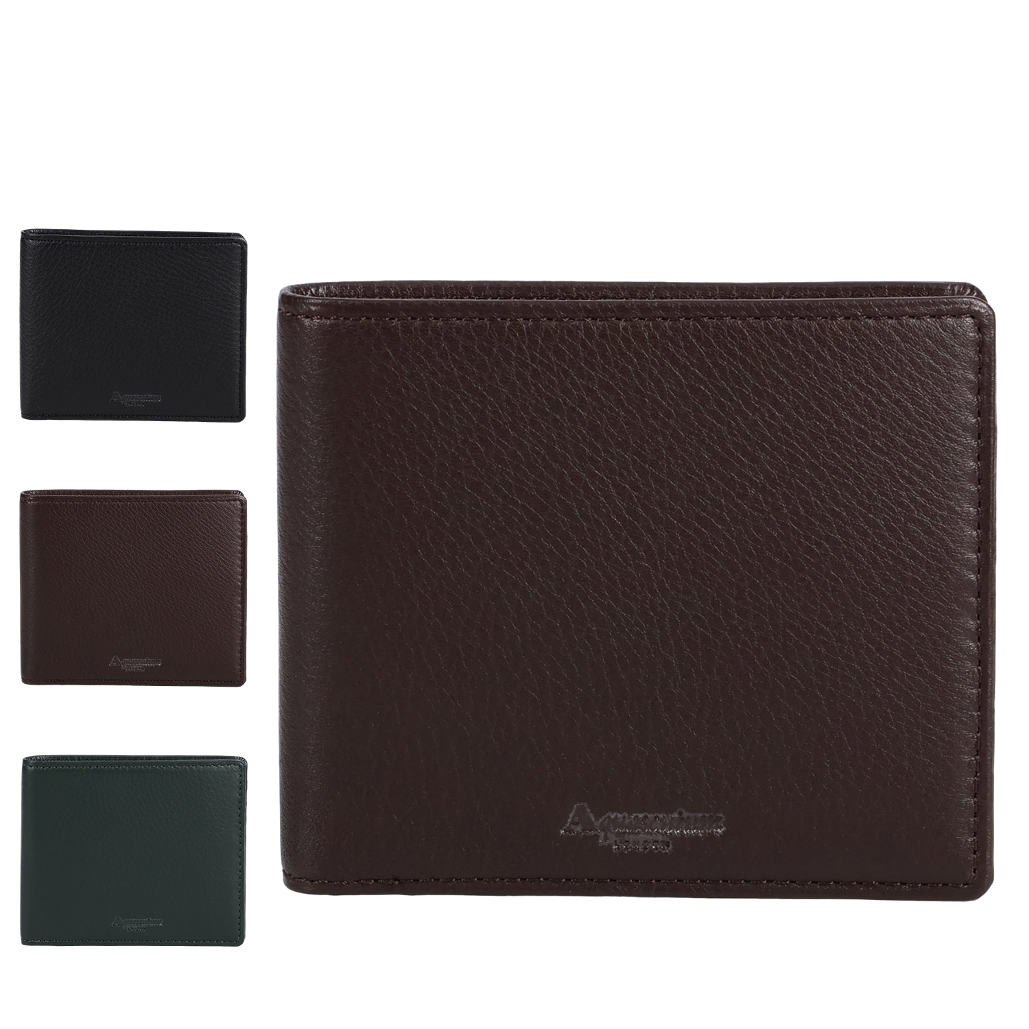AQUASCUTUM オールダム アクアスキュータム 財布 二つ折り メンズ 本革 ブラック ブラウン グリーン 黒 AQW-3100119