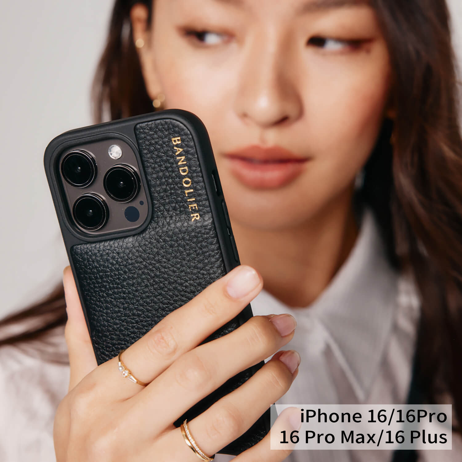 【最大1000円OFFクーポン】 BANDOLIER EMMA PEWTER バンドリヤー iphone16 16pro 16proMax 16Plus スマホケース スマホショルダー 携帯 アイフォン エマ ピューター メンズ レディース ブラック 黒 10EMM｜Findoriy