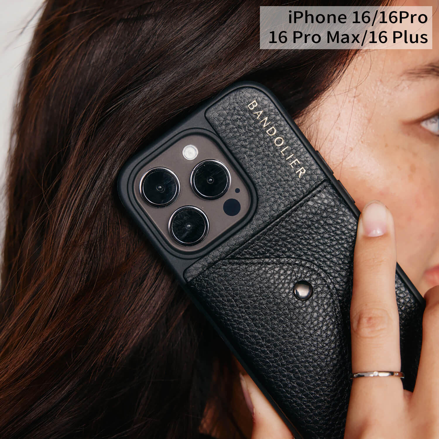 BANDOLIER HAILEY SIDE SLOT PEWTER バンドリヤー iphone16 16pro 16proMax 16Plus スマホケース スマホショルダー 携帯 アイフォン メンズ レディース ブラック 黒 14HAI Findoriy