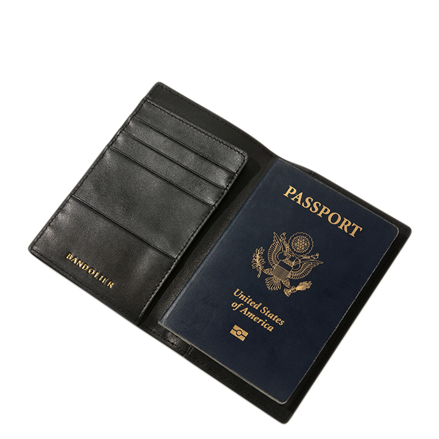 BANDOLIER PASSPORT HOLDER BLACK GOLD バンドリヤー パスポートケース カバー ホルダー カードケース カード入れ トラベル メンズ レディース ブラック 黒 68PAS