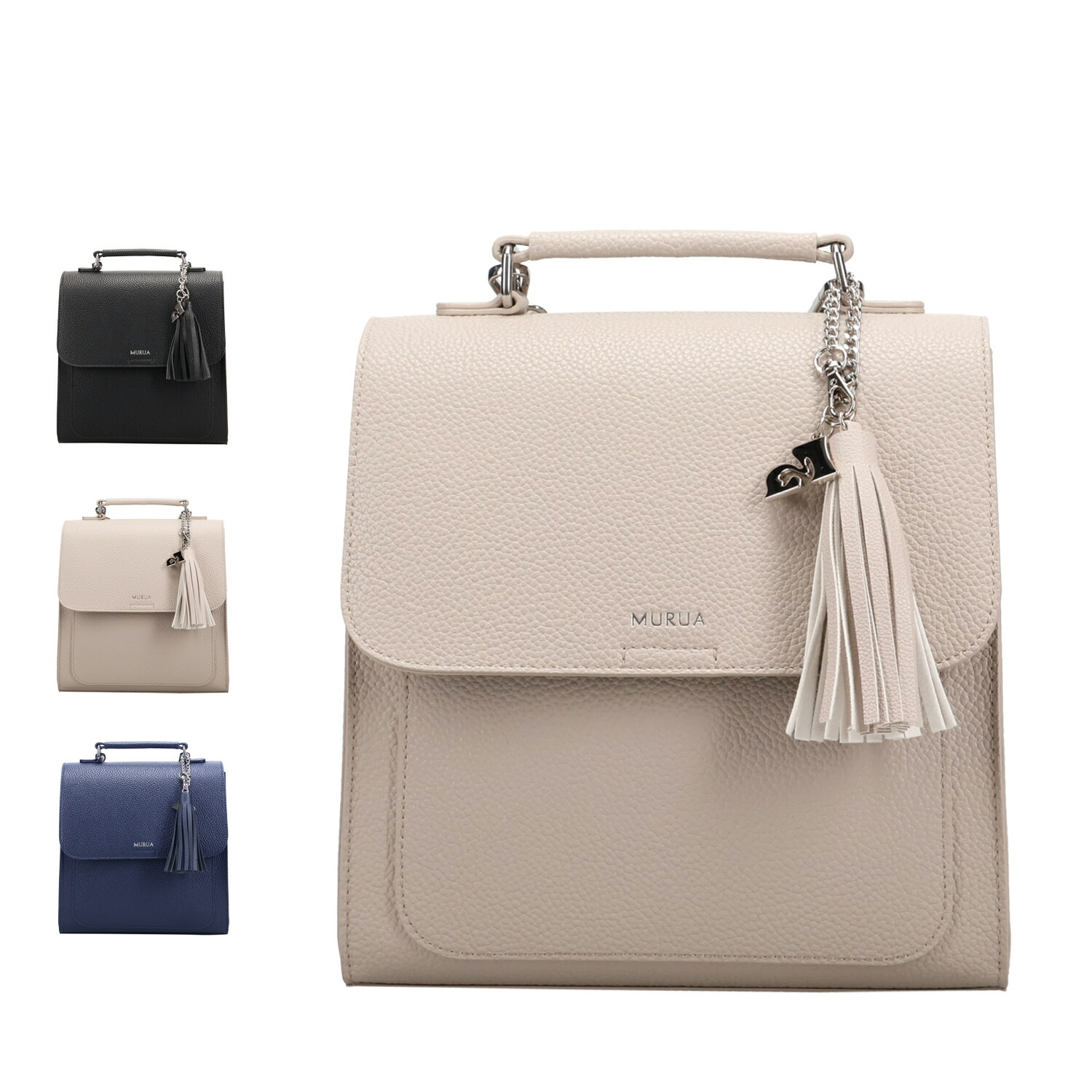 MURUA タッセル ムルーア バッグ ショルダーバッグ リュック バックパック ハンドバッグ レディース 斜めがけ ブラック ライト グレー ネイビー 黒 MR-B1327 母の日