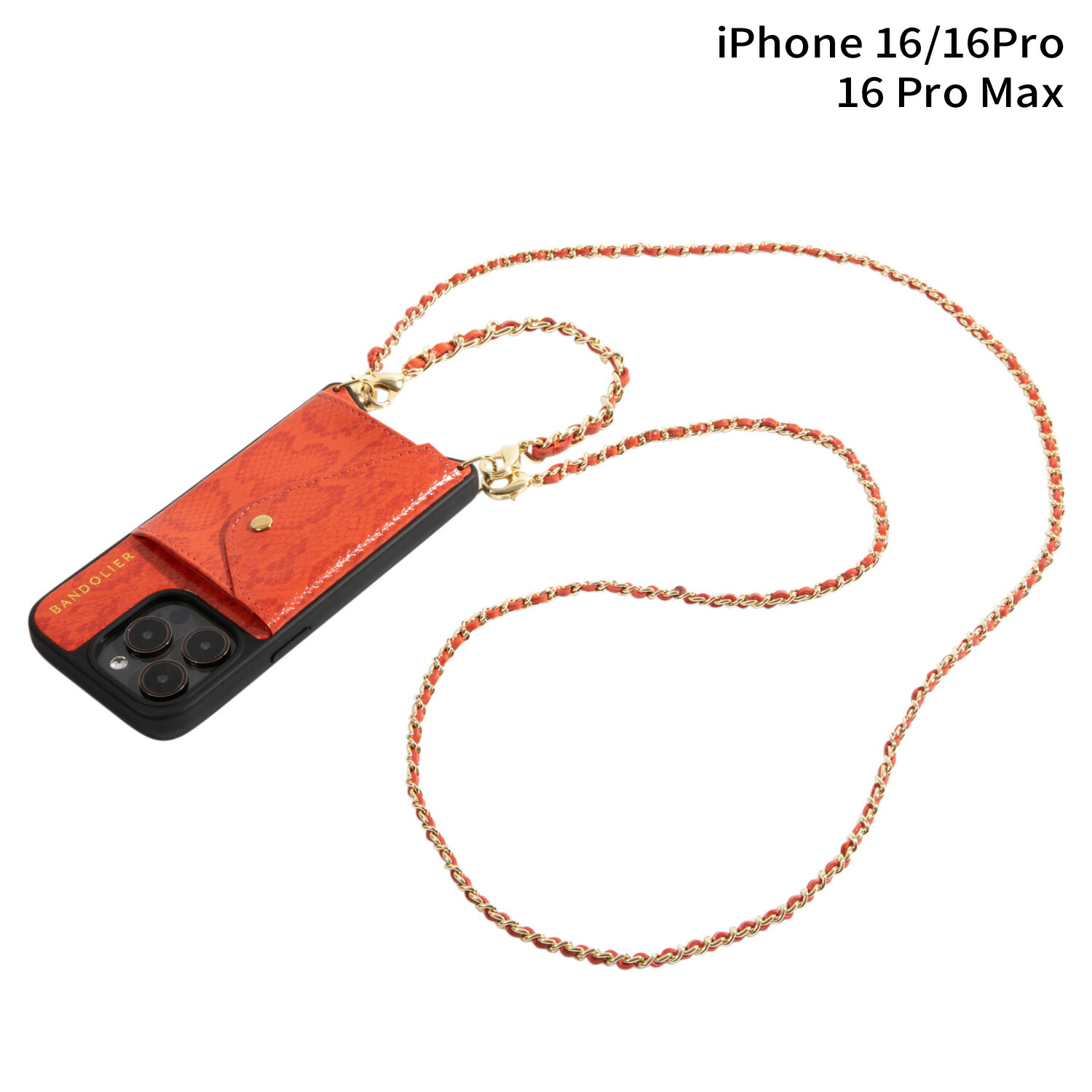 BANDOLIER LILY ORANGE SNAKE SET バンドリヤー スマホショルダー スマホケース iPhone16 16 Pro 16 Pro MAX アイフォン リリー オレンジ スネーク セット メンズ レディース オレンジ 14LIL 母の日