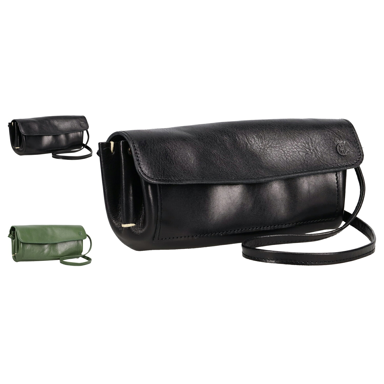 CLEDRAN BAGU 2WAY WALLET SHOULDER クレドラン お財布 ショルダー バッグ スマホ ポシェット レディース 軽量 小さめ 本革 斜めがけ ブラック グリーン 黒 CL3449 母の日