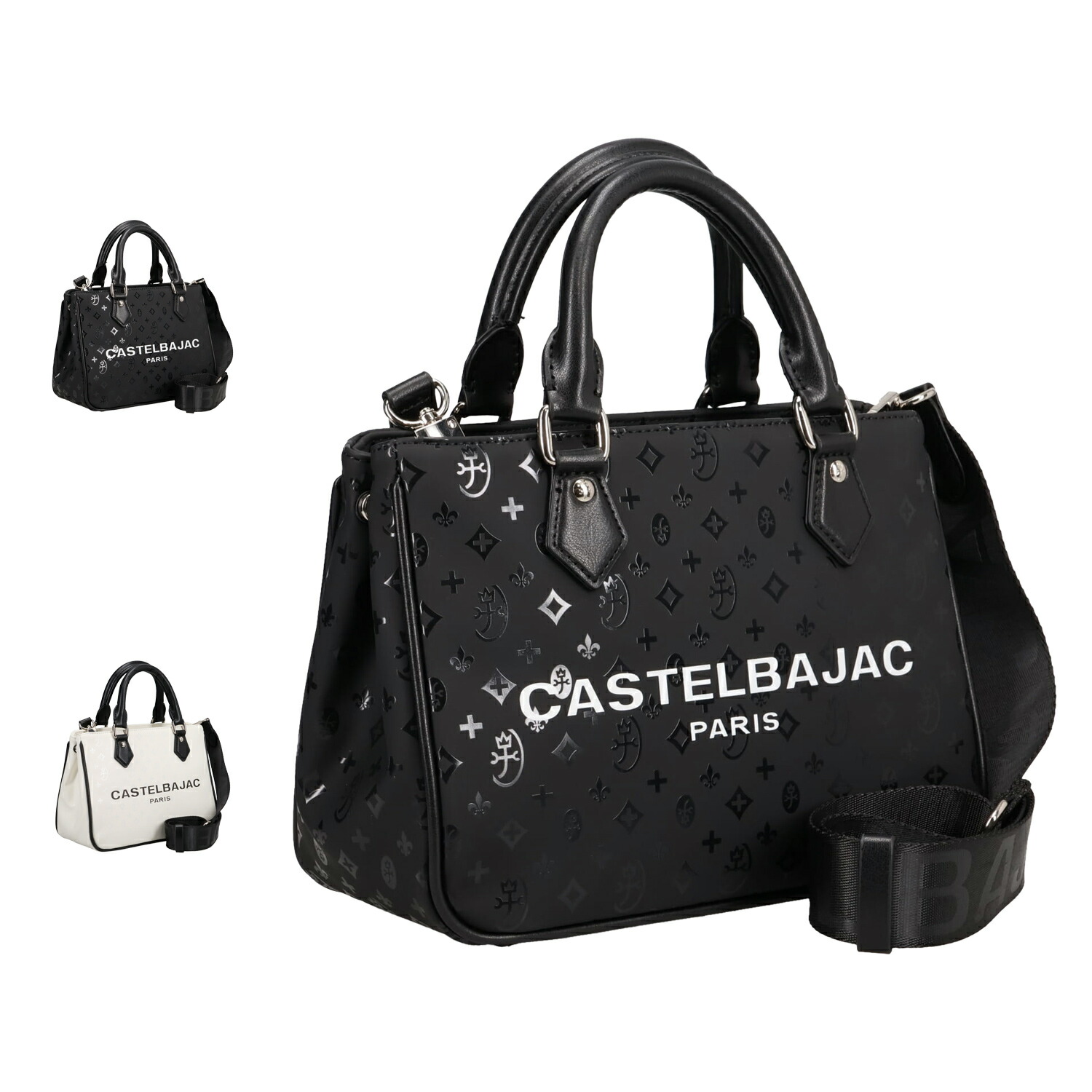 【最大1000円OFFクーポン】 CASTELBAJAC ボヌール カステルバジャック バッグ トートバッグ ドライビングバッグ メンズ レディース ファスナー付き ブラック ホワイト 黒 白 43521｜Findoriy