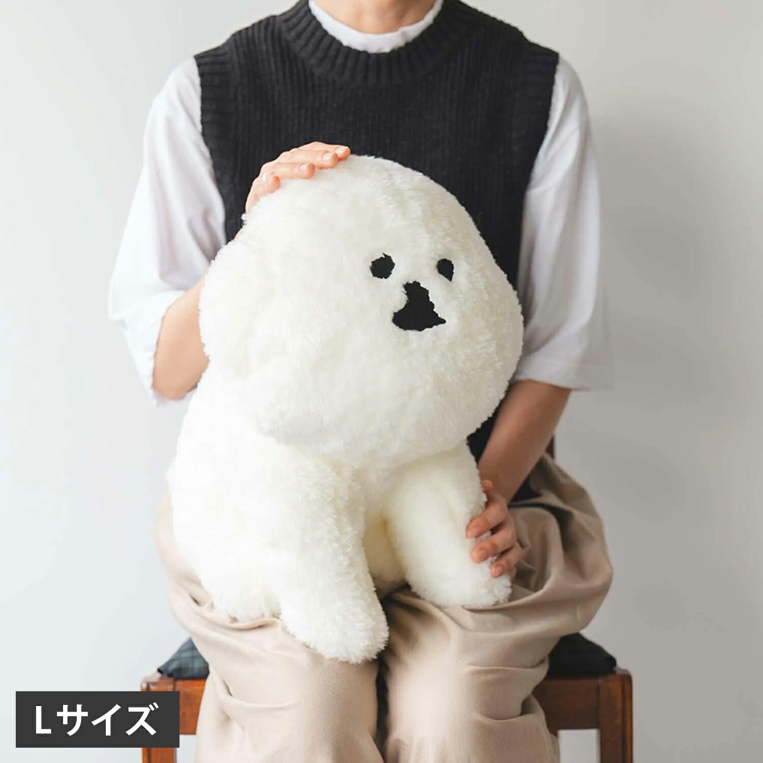 MAMBO TAKE ME OUT マンボ ぬいぐるみ リアル お座り 犬 イヌ メンズ レディース L 大きい 塩川いづみ ビション フリーゼ ホワイト 白 52110136