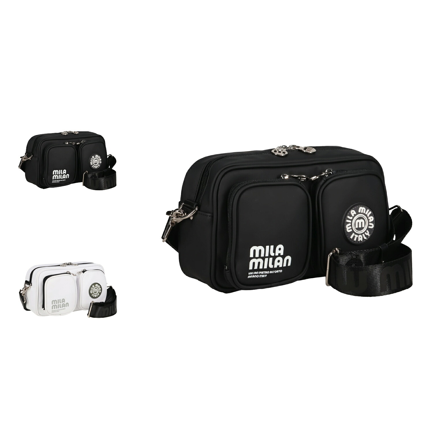 【最大1000円OFFクーポン】 mila milan VESPA MINI SHOULDER BAG ミラ・ミラン バッグ ショルダーバッグ ミニ メンズ レディース 斜めがけ 軽量 ブラック ホワイト 黒 白 245112|Findoriy