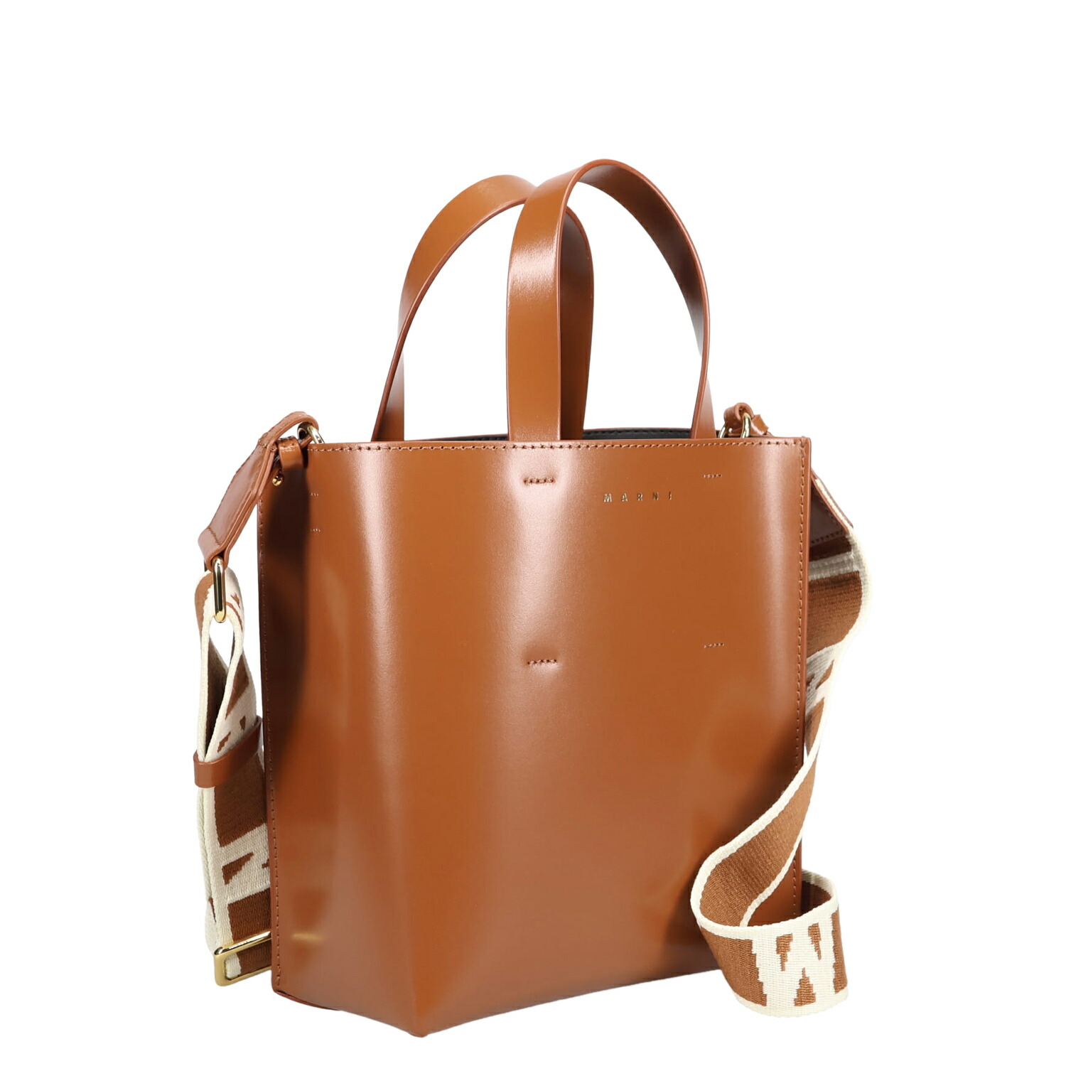 楽天市場】MARNI マルニ バイカラー セルロース レザー ロゴ トート