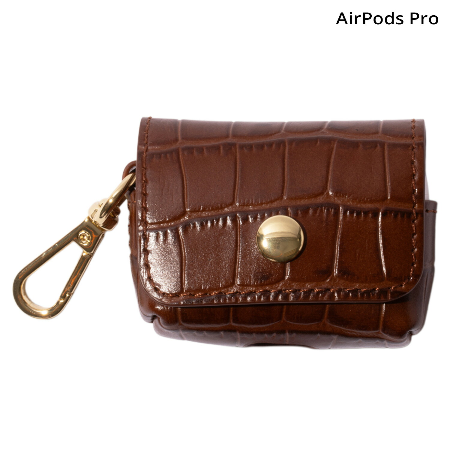 BANDOLIER AIRPODS PRO POUCH BROWN CROC バンドリヤー AirPods Proケース カバー ポーチ エアーポッズ エアポッド エアー ポッズ プロ ポーチ クロコ メンズ レディース ブラウン 46AVE 母の日