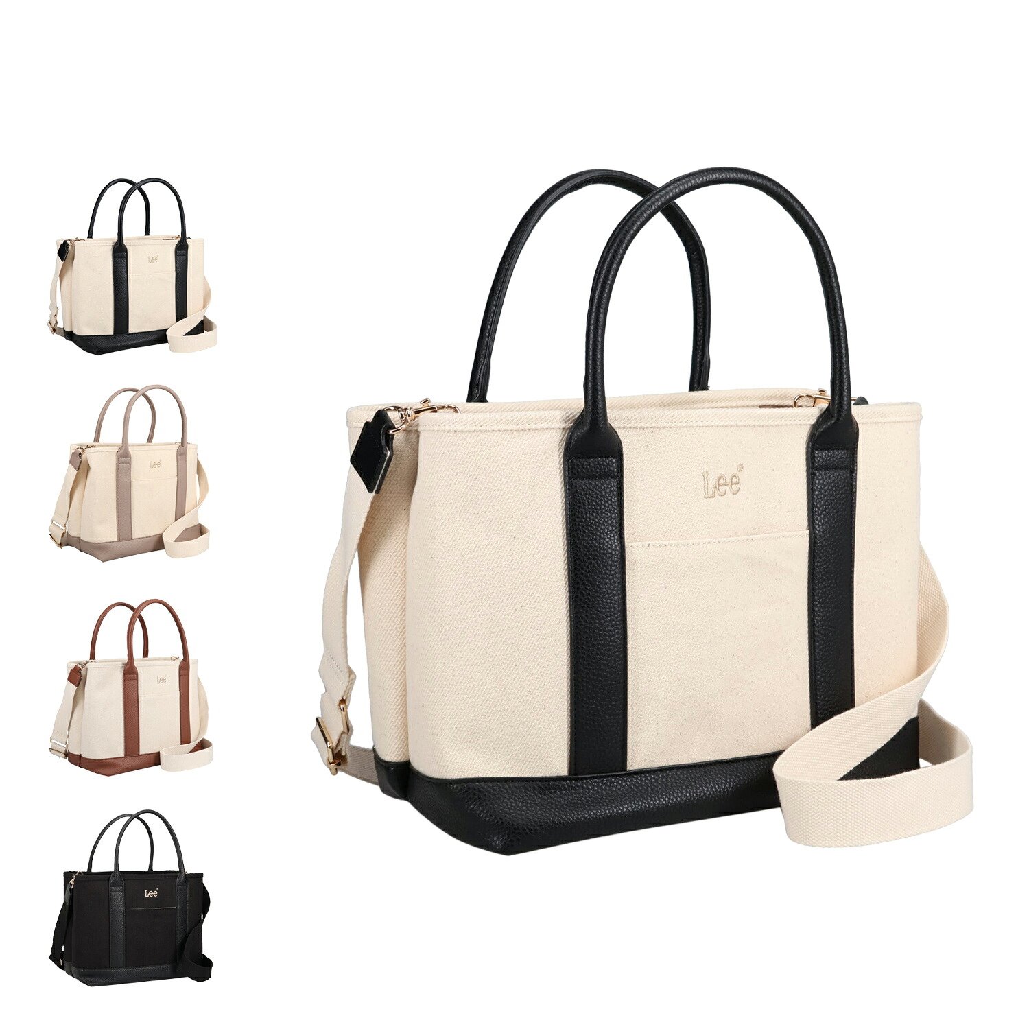 【最大1000円OFFクーポン】 Lee TOTE BAG リー トートバッグ ショルダーバッグ メンズ レディース 2WAY 斜め掛け ブラック ベージュ ブラウン 黒 320-5041｜Findoriy