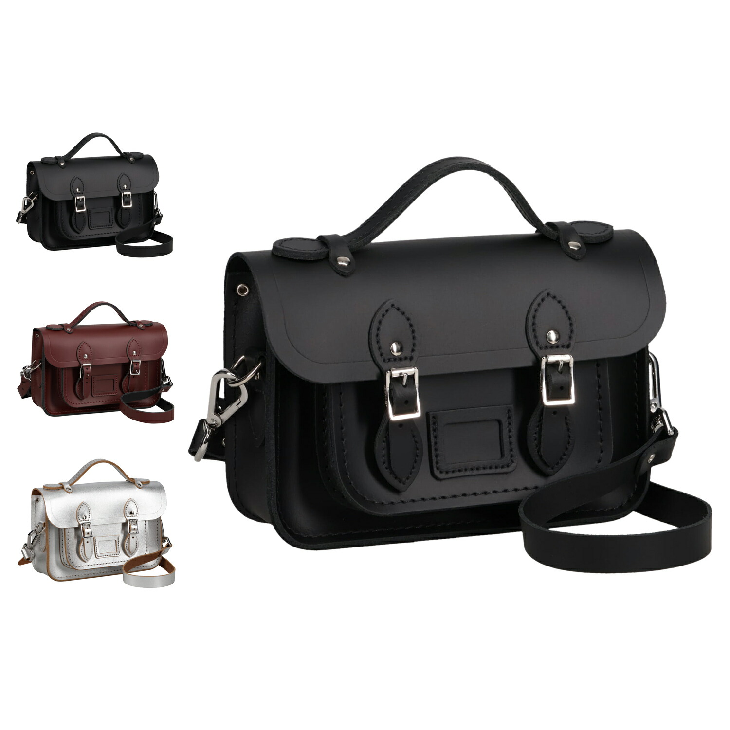 CAMBRIDGE SATCHEL THE MINI ケンブリッジサッチェル バッグ ショルダーバッグ サッチェルバッグ レディース 斜めがけ 小さめ 大人 軽量 本革 ブラック レッド シルバー 黒 CS-001 母の日