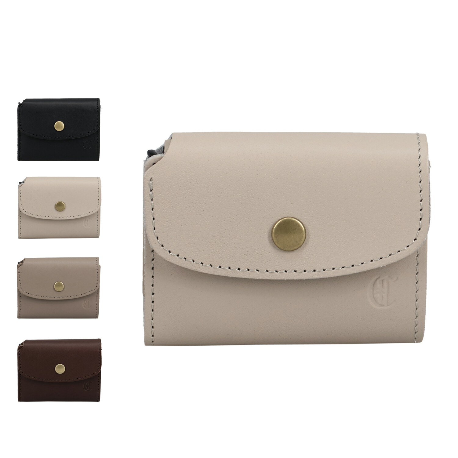 CLEDRAN ARCH CASSETTE MINI WALLET クレドラン 財布 三つ折り財布 ミニ財布 メンズ レディース コンパクト 革 本革 小銭入れ ブラック ライト グレー ベージュ ブラウン 黒 CL3976